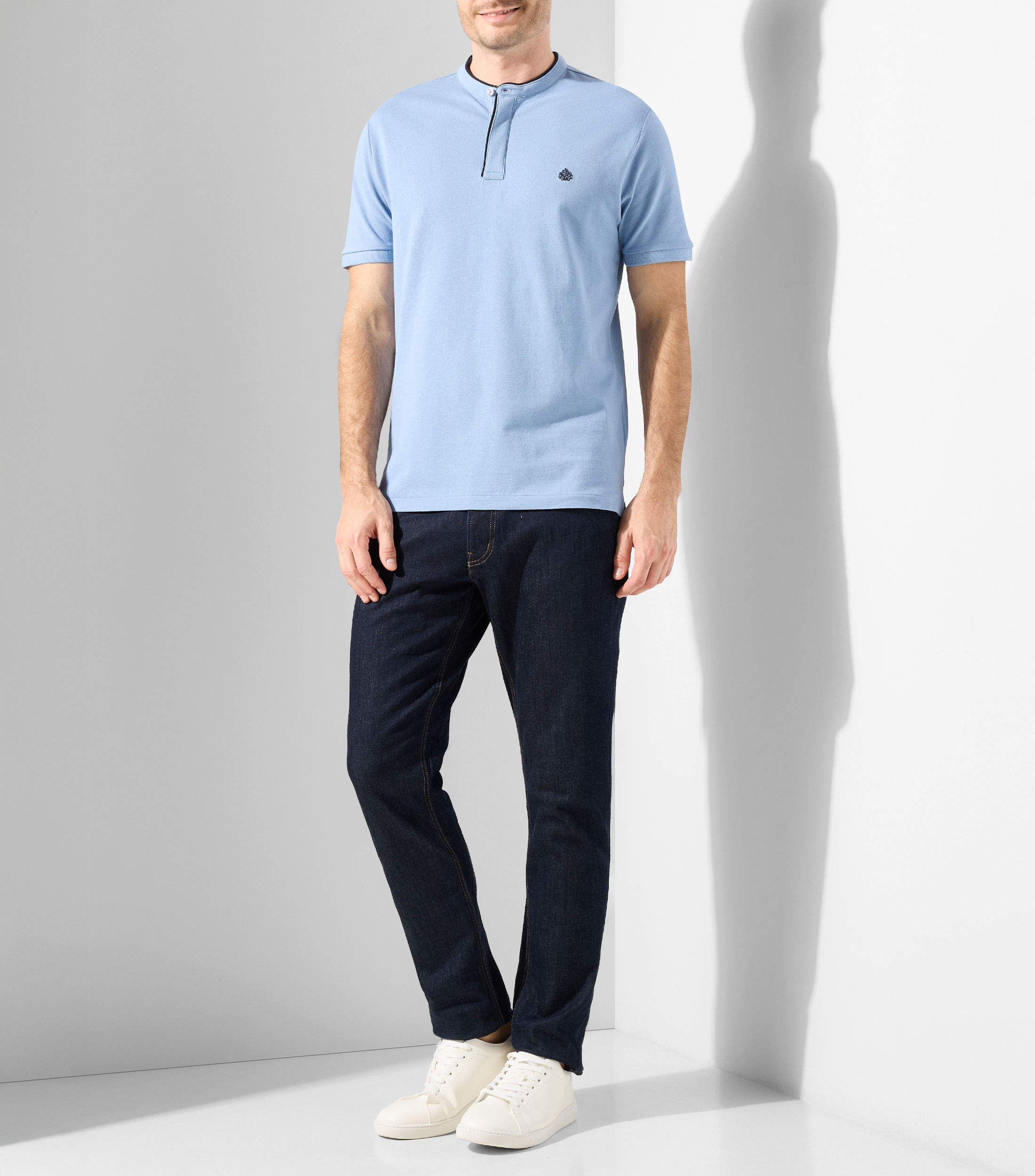 Playera Tipo Polo Manga Corta Diseño Liso Hombre